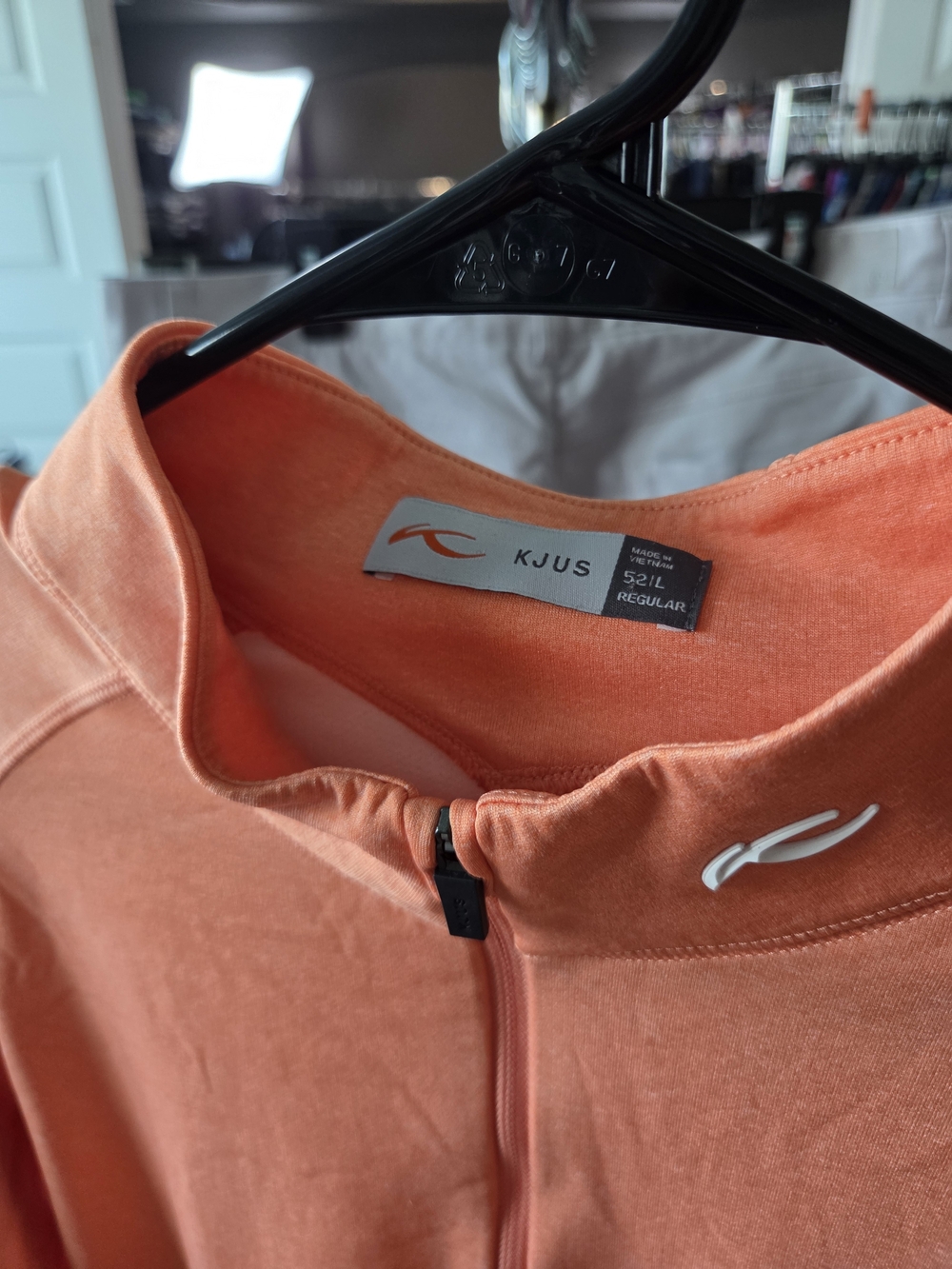 KJUS Men's Zip-Up Sweater in Coral Orange